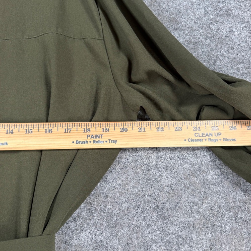 Maurices Womens XXL Olive Green Lace Up Belted Midi Dress Balloon Sleeve - Picture 5 of 8